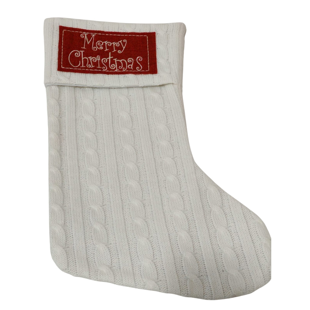 Bota navideña tejida