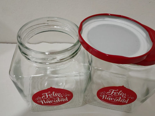 Frasco de vidrio Feliz Navidad
