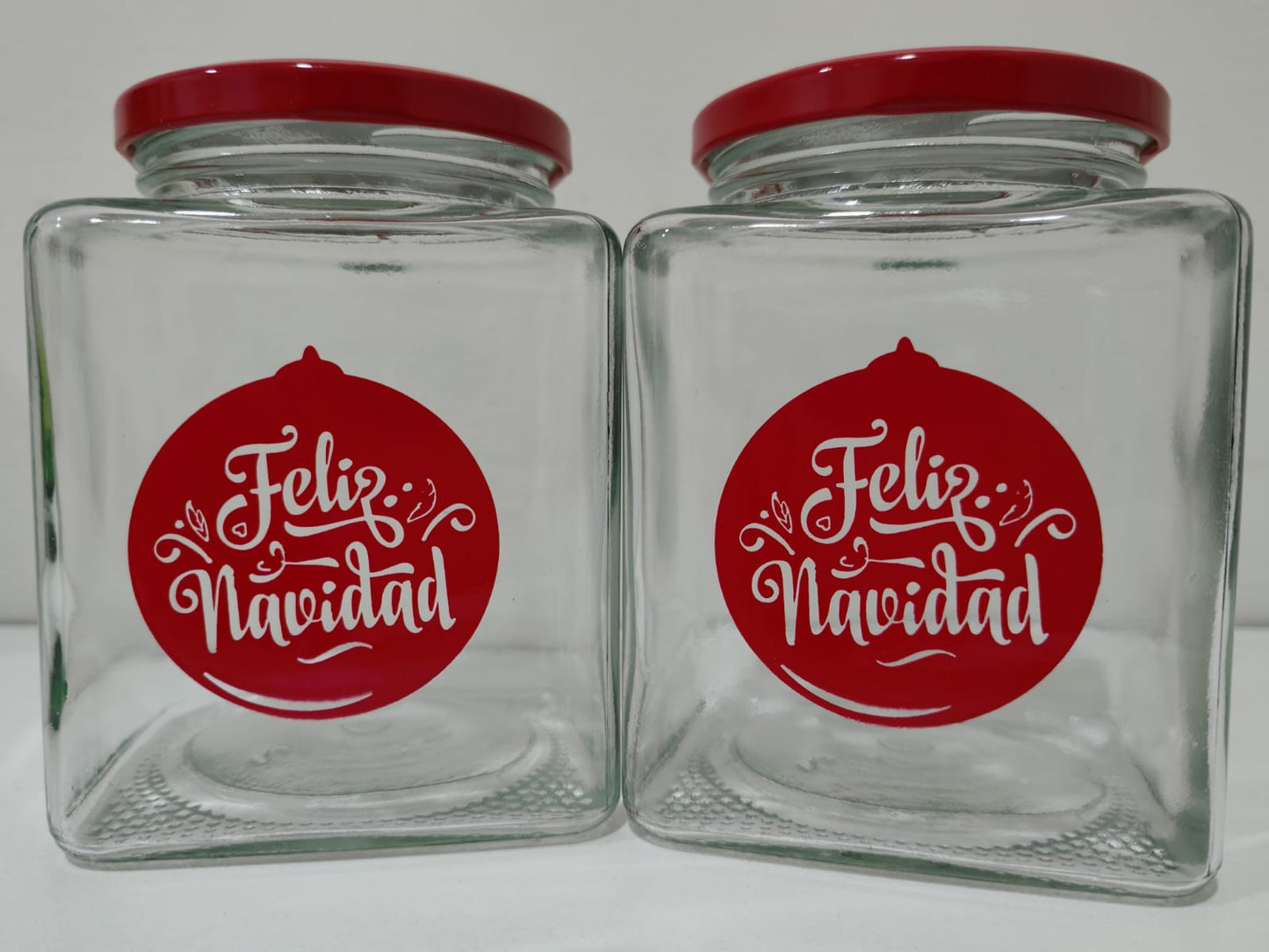 Frasco de vidrio Feliz Navidad