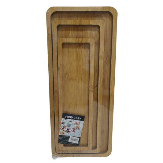 Bandeja de Bambú rectangular 3 piezas