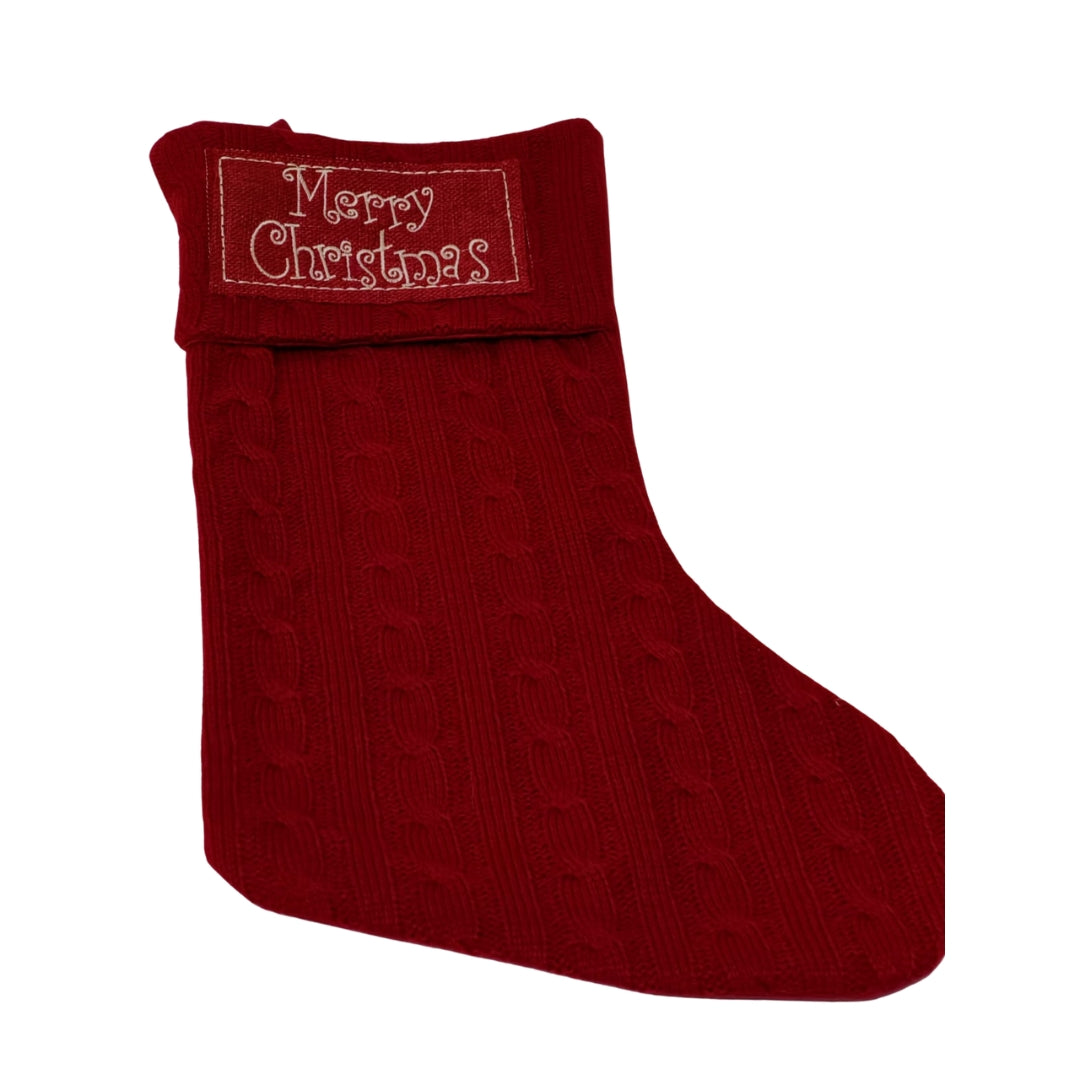 Bota navideña tejida