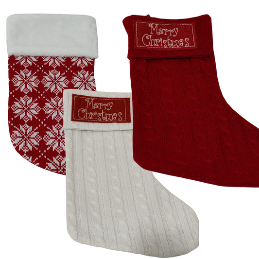 Bota navideña tejida