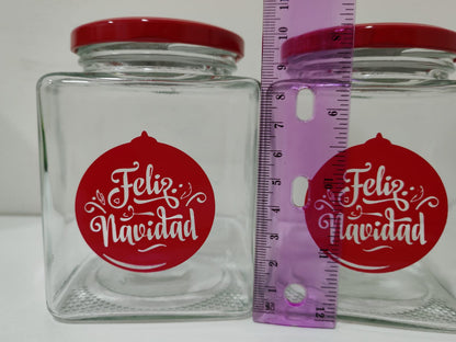 Frasco de vidrio Feliz Navidad