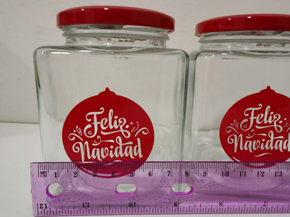 Frasco de vidrio Feliz Navidad