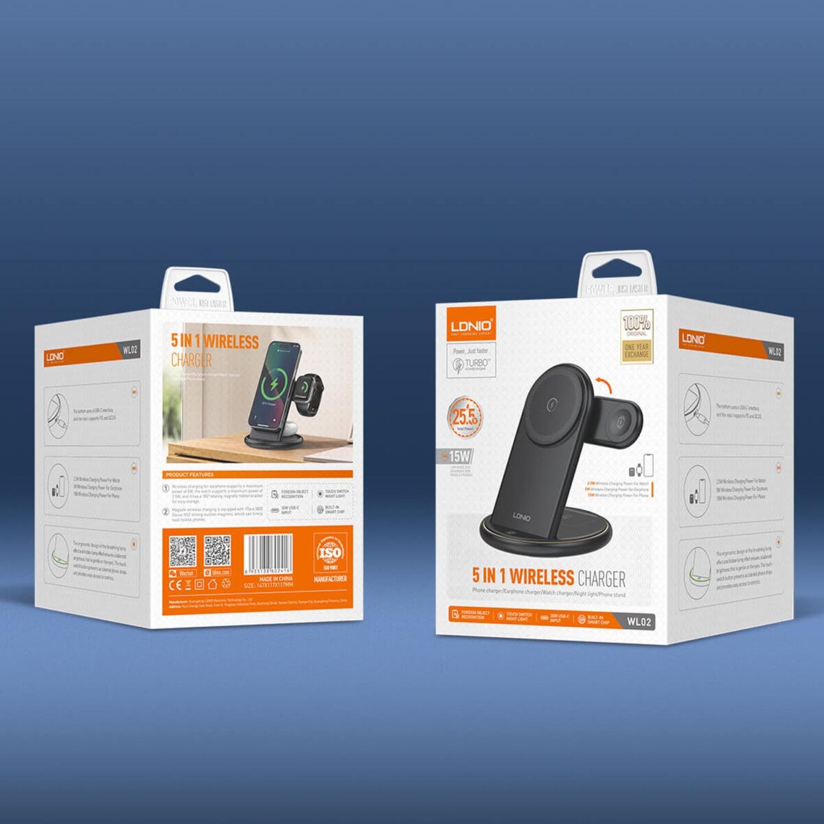 CARGADOR WIRELESS 5 EN 1 -LDNIO-