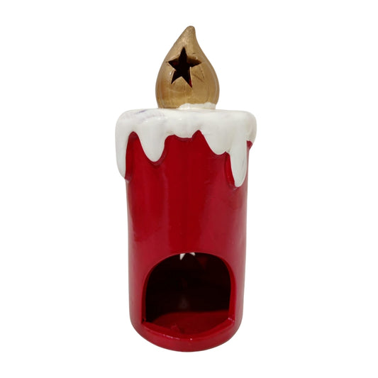 Portavelas cerámico Navideño
