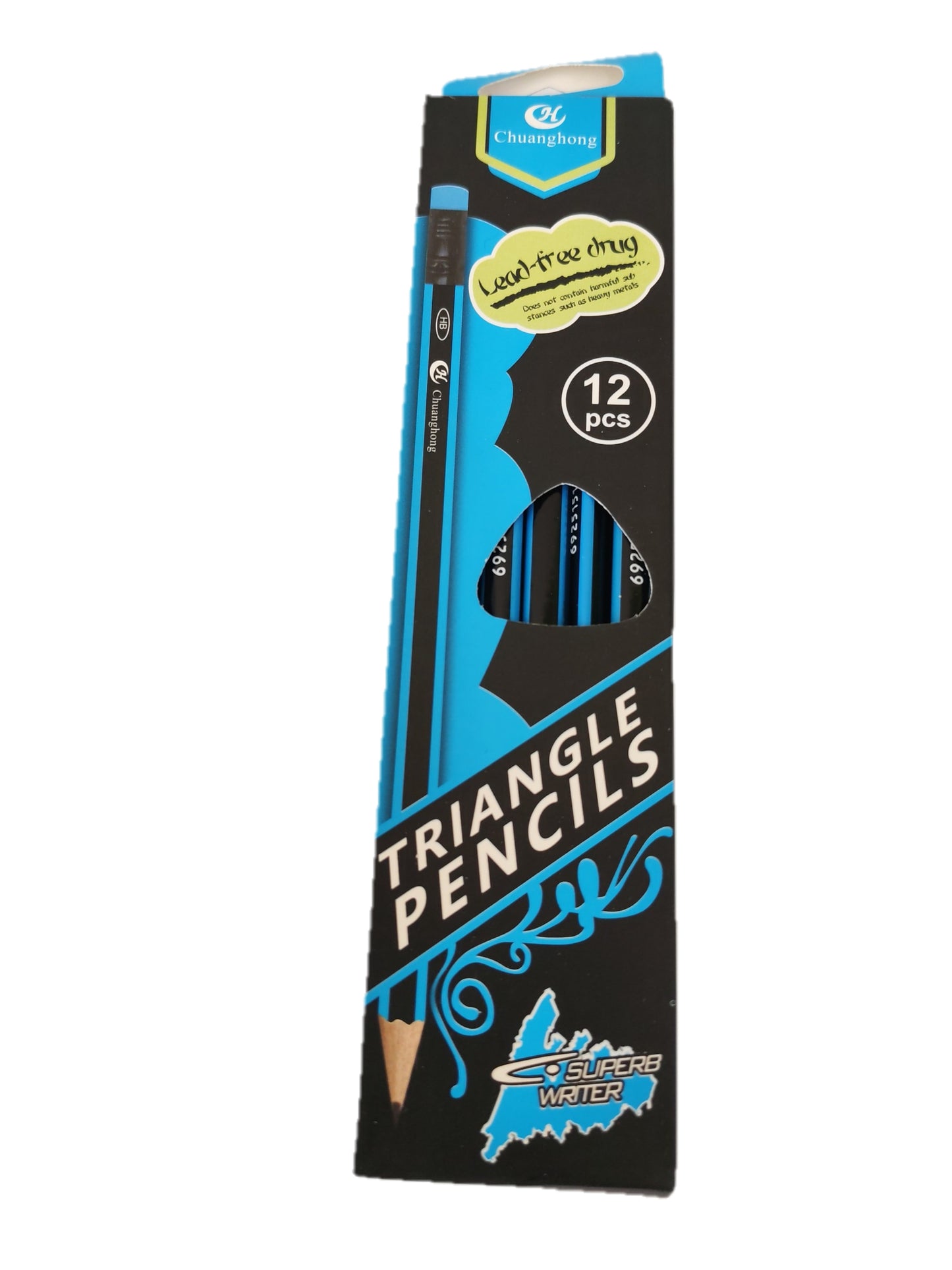 Lápiz de madera triangular 12 unidades