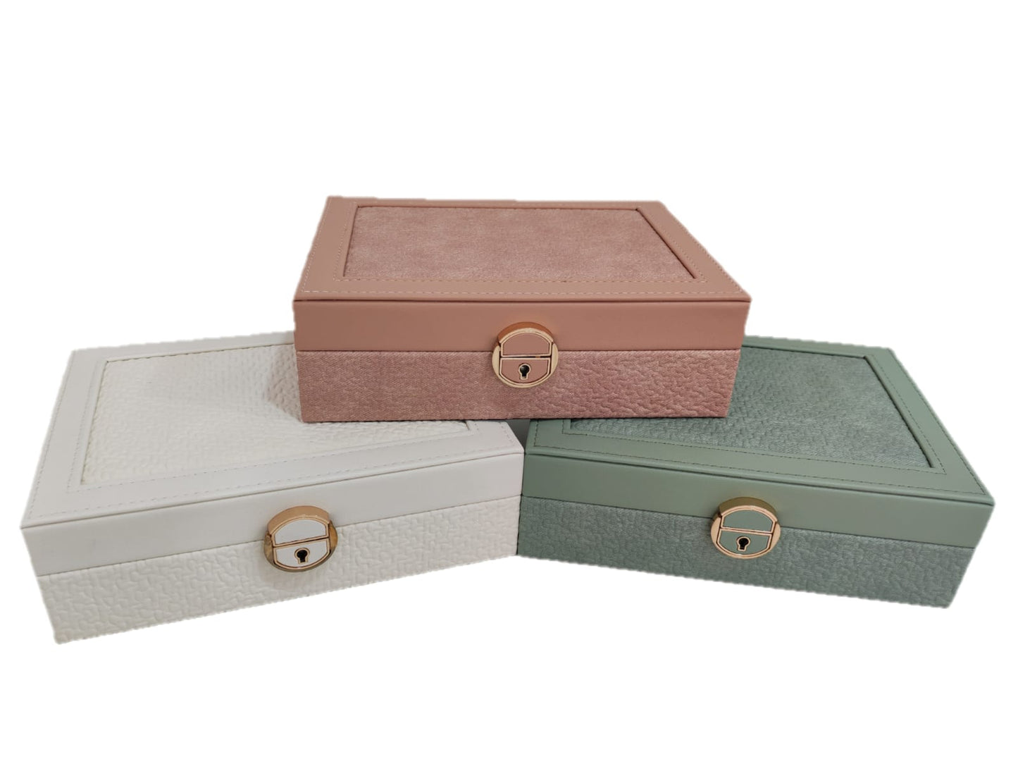 Joyero de un nivel para dama con llave de 24x17 cm