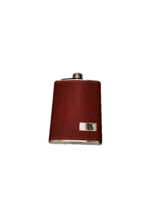 Licorera de bolsillo con funda tipo cuero 8 onz